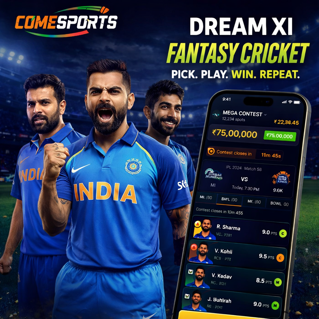 Cric India App fantasy cricket and India team visual