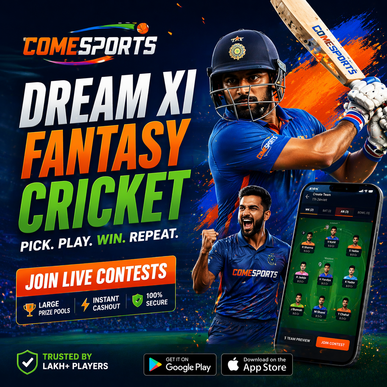 Cric India App fantasy sports main visual